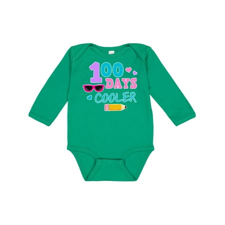

Inktastic 100 Days Cooler in Pink Gift Baby Girl Long Sleeve Bodysuit