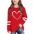 thumbnail image 2 of Maean Kids Valentine's Day Shirts Girls Cute Heart Graphic T-Shirt Casual Long Sleeve Tee Tops 3-14T, 2 of 5