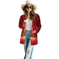 thumbnail image 2 of SCRAWLGOD Galaxy Long Cardigans for Women Trendy Sweater Cardigan with Pockets Size 2XL Long Sleeve Women Dressy Casual Outfits for Fall Washable Ladies Cardigan Jacket, 2 of 7