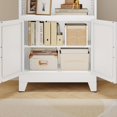 thumbnail image 6 of 71" H Tall Metal Bookcases and Bookshelves with 2 Doors and Adjustable Shelves，Tall Storage Cabinet  Bookshelf 6-Tier Open Display Shelf，Decor Furniture for Living Room, Bedroom, 6 of 7