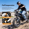 thumbnail image 4 of Qlife Spark D1 16x4.0" Electric Bike for Adults,500W up to 20MPH Fat Tires EBike,48V 13Ah Removable Battery Dirt E Bicycle,Full Suspension,Black, 4 of 9