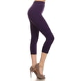 thumbnail image 2 of COUVER Women Seamless Stretch Capri Leggings, Purple, One Size, 2 of 7