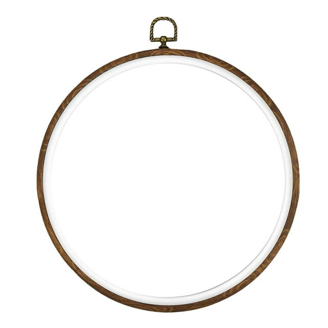 simhoa 4 inch - 10 inch Round Adjustable Embroidery Hoops Imitation-wood Plastic Circle 26cm