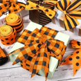 thumbnail image 2 of 3 Rolls Wired Ribbon Orange 2.5 Inch x 15 Yards Easter Orange and Black Buffalo Plaid Ribbon Gingham Ribbon Dot Pattern Striped Ribbons for Halloween Thanksgiving Fall DIY Crafts Party Decor, 2 of 7