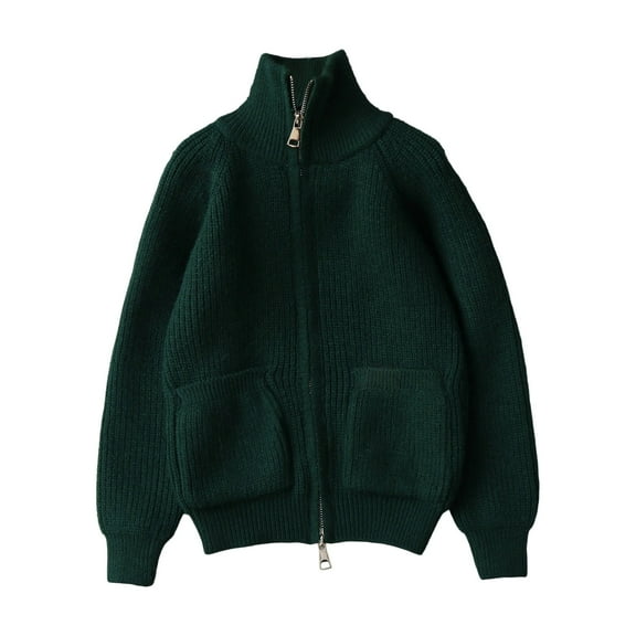 LYHaoo Girls Sweater Cardigan School Uniform Zip Up Knit Fall Kid Sweater Jacket 13-14 Years(Green)