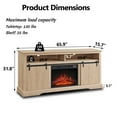 thumbnail image 2 of wow97e Fluted Fireplace TV Stand for TVs Up to 75 Inch with 23" Electric Fireplace, Modern Entertainment Center w/Waveform Panel Sliding Door & Adjustable Shelves for Living Room, 2 of 6