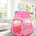 thumbnail image 2 of Costway Carpa playera con pelotas 120x80cm Carpa desplegable para niños con 100 pelotas y una bolsa rosa, 2 of 7