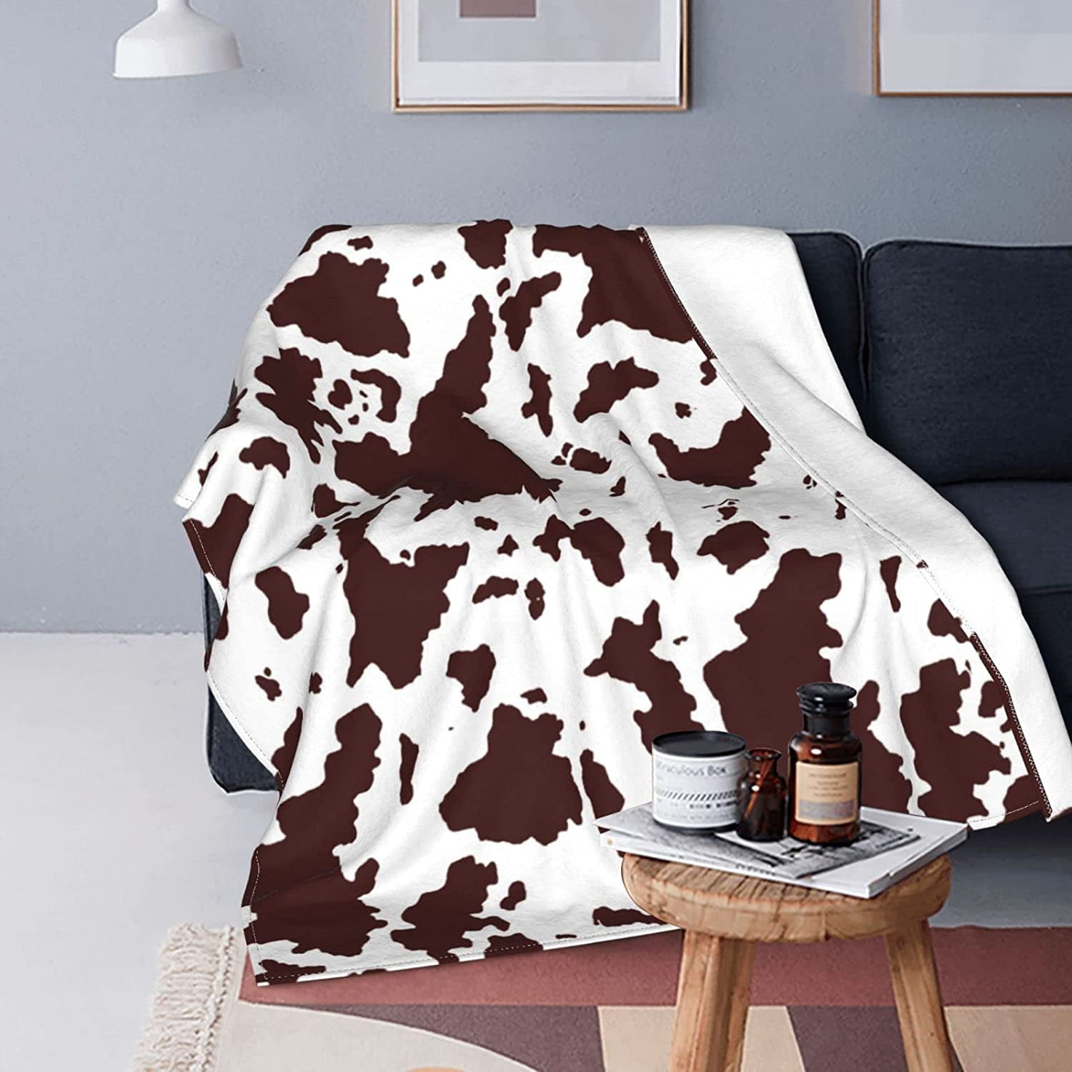 Cow Print Blanket Comfort Warm Cow Throw Blanket Soft Fleece Blankets