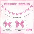 thumbnail image 2 of NOGIS 2Pcs Pink Bow Garland Banner for Coquette Birthday Bachelorette Party Decorations, 12.5FT Satin Bow Banner Decorations for Wedding Favors Bridal Shower Engagement Party Supplies Gift, 2 of 7