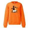 thumbnail image 5 of Sixuan Halloween Sweatshirts for Women, Orange Sweatshirt for Fall Women Fashion 2024 Hoodies, Women's Halloween Pullovers Graphic Print Round Neck Long Sleeve Sweatshirt Tops M, 5 of 6