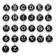 thumbnail image 1 of Jumpingount Paquete de 26 abalorios con letras iniciales para hacer colgantes colgantes de aleación plana de doble cara para accesorios de collar Ropa, zapatos y accesorios Miscelánea Negro, 1 of 6