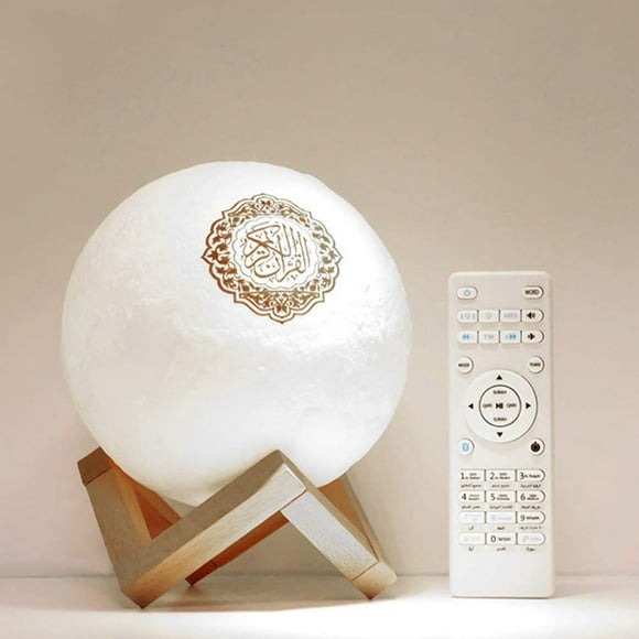 Quran Speaker, Multifunctional Bluetooth Speaker with Color Changing Light, LED Touch Lamp for Prayer Room (Supports 19 Languages)