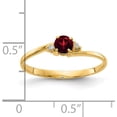 thumbnail image 2 of 14K Yellow Gold 4mm Garnet Aa Diamond Ring (Size 6) Made In United States y4712ga/aa, 2 of 5