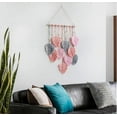 thumbnail image 4 of Macrame Wall Hanging Leaves-2 Pack Chic Feather Boho Decor, Handmade Yarn Woven Art Leaf Tapestry for Nursery, Bedroom, Living Room (Pink&Grey), 4 of 5