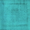 thumbnail image 1 of Ahgly Company Machine Washable Indoor Square Oriental Turquoise Blue Industrial Area Rugs, 5' Square, 1 of 4