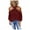 Wine Red, variant on Women's Fall Fashion Blouse Off Shoulder Long Sleeve Tops Cross Halter Neck Cold Shoulder T Shirt White L