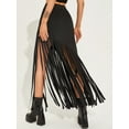 thumbnail image 6 of Women Long Skirt, Elegant High Waisted Skirt Summer Tassel Skirt for Street Party, 6 of 9