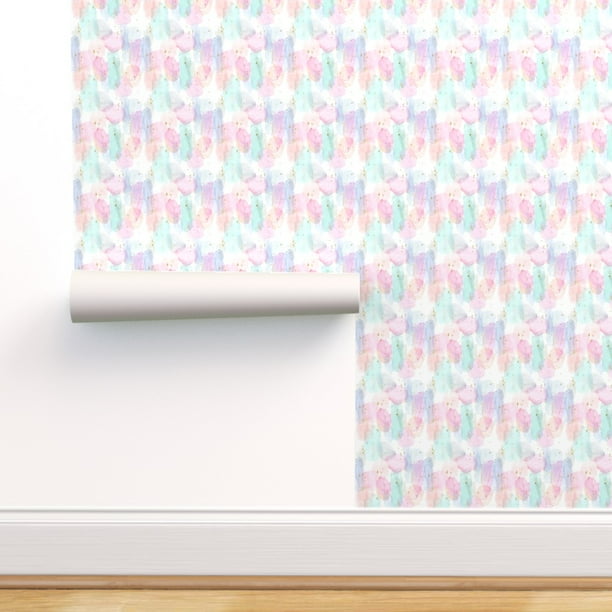 Peel-and-Stick Removable Wallpaper Rainbow Watercolor Rainbows Abstract