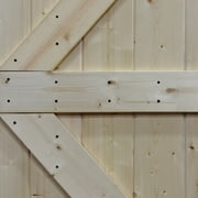 CALHOME 36 in. x 84 in. Unfinished Knotty Pine K Shape Sliding Interior Barn Door Slab