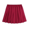 thumbnail image 3 of KPOPLK Girls Pleated Skirt Kids Tennis Elastic Waist Uniform Skort 4-14 Y(10-11 Years,Red), 3 of 8