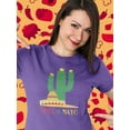 thumbnail image 2 of Cinco De Mayo Cactus Sombrero Shaped T-Shirt Women -Image by Shutterstock, Female Small, 2 of 4