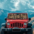 thumbnail image 3 of XYZCANDO Brown Camo Hunting Windshield Sun Shade Compatible with 2007-2024 Wrangler Rubicon Sahara TJ JK JKU 2 & 4 Door UV Rays Blocker Sun Visor Shade Keep Vehicle Cool, 3 of 7