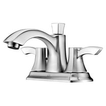 ANZZI Vista 4-inch Centerset 2-handle Mid-arc Bathroom Faucet in Brushed Nickel Grey Nickel Finish
