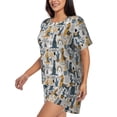 thumbnail image 2 of Easygdp Llama and Cactus1 Women's Pajama Set,Sleepwear with Buttoned Top and Elastic Waist Shorts, Ideal for Lounging, Yoga, Beach, and Casual Wear-4X-Large, 2 of 8