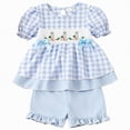 thumbnail image 5 of HCNTES Toddler Baby Girls Summer Clothes Set Short Sleeves T-Shirt Tops + Shorts Cute Outfits Set For 18-24 Months 2t 3t 4t 5t 6t 7t 8t 9t Kid Clothes Shorts, 18-24 Months, 5 of 7