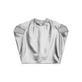 thumbnail image 4 of Doomiva Kids Girls Shiny Hip Hop Street Jazz Dance Shirt Boys Metallic Crew Neck Cap Sleeve Crop Top for Party Silver S, 4 of 6