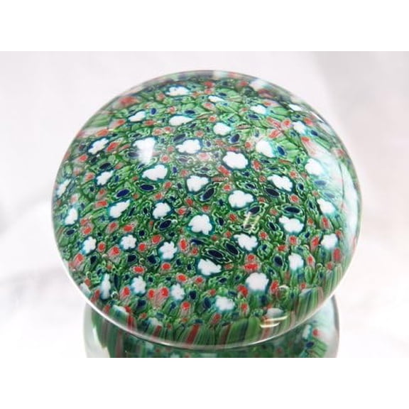 M Design Art Handcraft Rainbow Green Mix Millefiori Art Paperweight