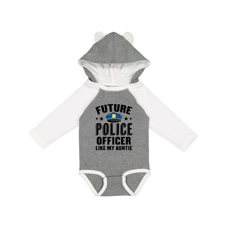 

Inktastic Future Police Officer Like My Auntie Gift Baby Boy or Baby Girl Long Sleeve Bodysuit
