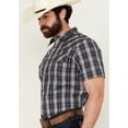 thumbnail image 2 of Gibson Trading Co Men's Chain Link Plaid Print Short Sleeve Snap Western Shirt Navy Medium, 2 of 4