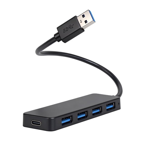 Dutevolns 4-Port USB Hub,USB-A 3.0 Hub Splitter Ultra-Slim, Portable Mini Adapter Multiport Expander for Desktop, Laptop, HP, Dell