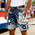 thumbnail image 2 of Krdevn Men's Distressed American Flag Print Cargo Shorts Independence Day Casual Utility Workwear Shorts, 2 of 5