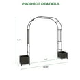 thumbnail image 4 of Wedding Garden Arch 70.87*15.75*94.49 inch Arbor Arch Trellis for Various Climbing Plant Balloon Party Decoration with Two Deepened Planter Boxes (Black), 4 of 7