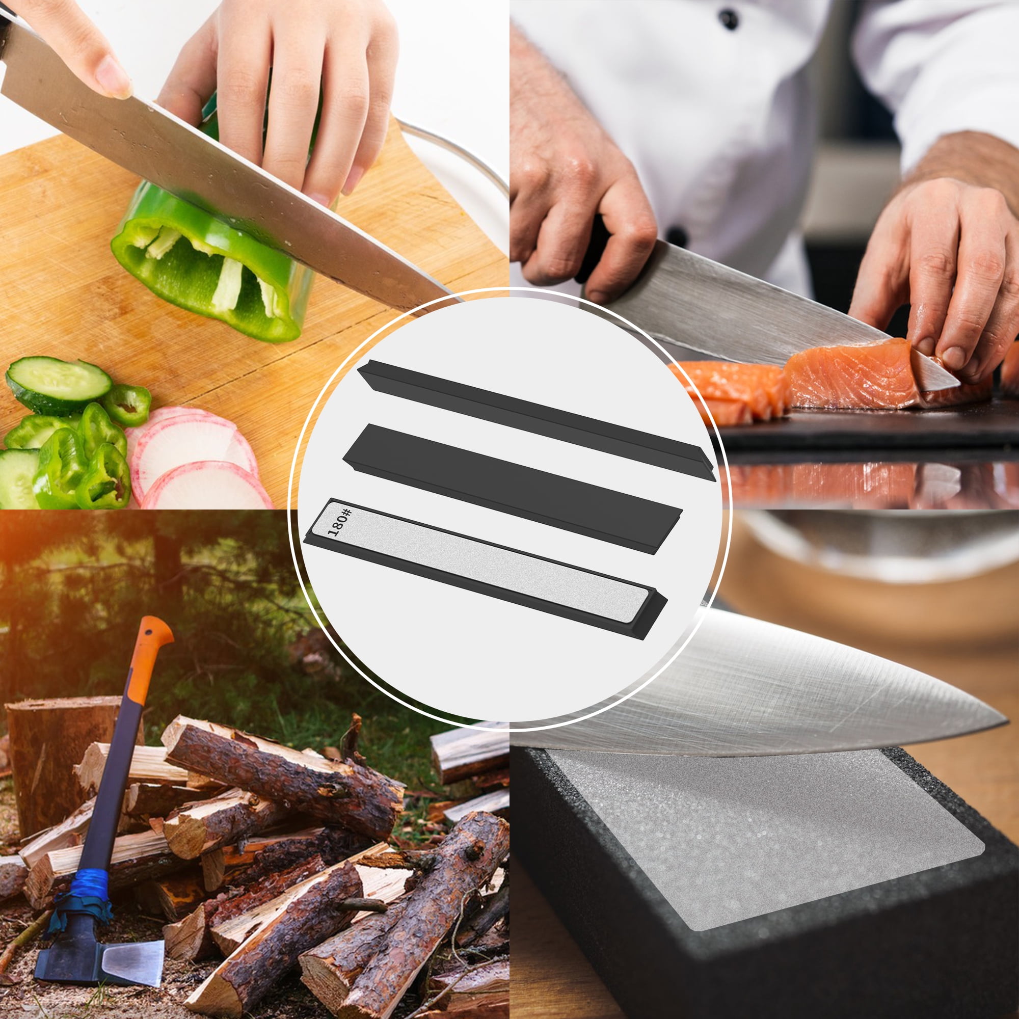 6 PCS Diamond Knife Sharpening Stones Set, Diamond Plates Kit for XARILK type Sharpeners System, 180# 400# 800# 1500# 2000# 3000# Grit