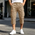 thumbnail image 7 of Resicozy Mens Long Cargo Shorts Below Knee with Pockets Lightweight Summer Baggy Classic Shorts Khaki 4XL, 7 of 7