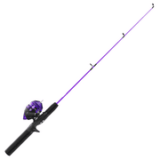 Zebco Dock Demon Spincast Reel and Fishing Rod Combo, 30-Inch Rod 1-Piece, Purple
