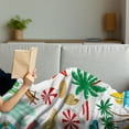 thumbnail image 3 of Beach Soft Flannel Fleece Throw Blanket, Summer Trees Bikini Glasses Umbrella Starfish Watermelon Abstract Vacation, Cozy Plush for Indoor and Outdoor Use, 50" x 70", Multicolor, by Ambesonne, 3 of 5
