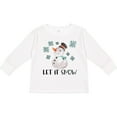 thumbnail image 3 of Inktastic Let It Snow Cute Snowman in Hat and Scarf Boys or Girls Long Sleeve Toddler T-Shirt, 3 of 5