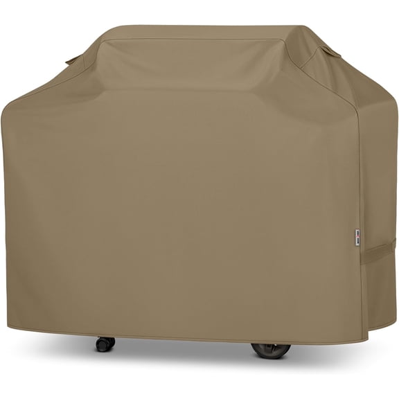65 Inch Grill Cover, Heavy Duty Waterproof Gas Grill Cover for Outdoor, Fade Resistant Barbecue Protector with Sealed Seam, Fits Weber Char-Broil Nexgrill BBQs up to 63" Wide, Neutral Taupe