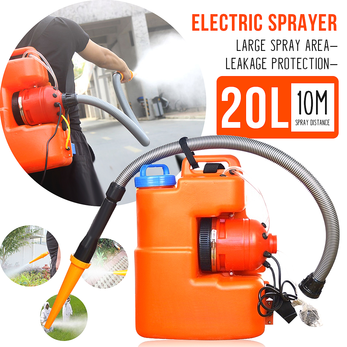5 Gal Electric ULV Fogger Sprayer Backpack Fertilizer Weed Killer and