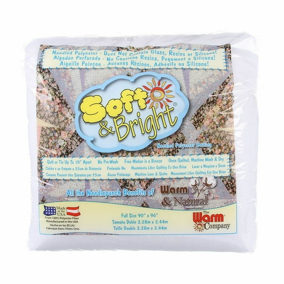 Warm Company Soft & Bright Polyester Batting-Full Size 90"X96"