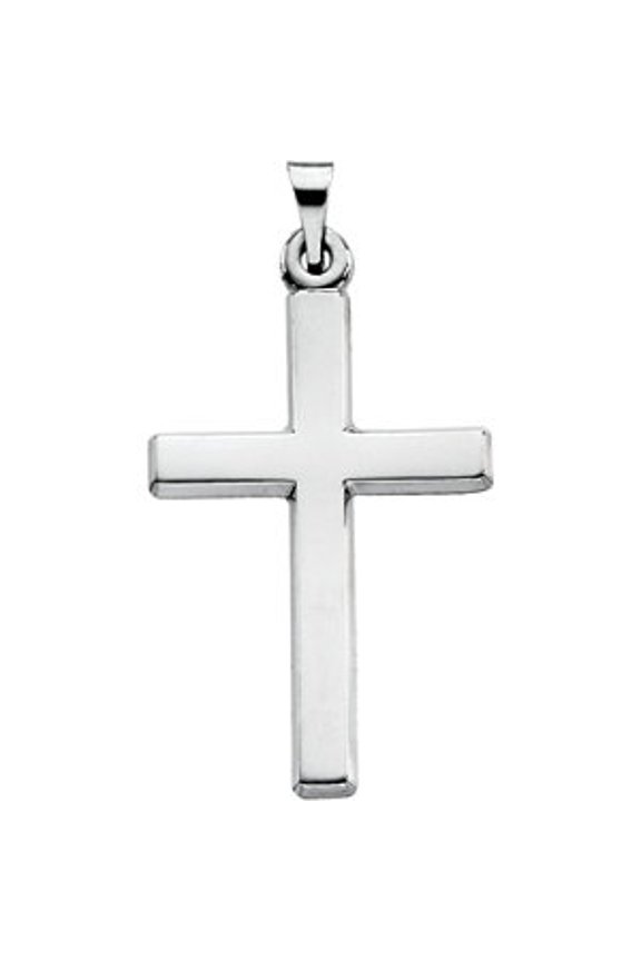 Platinum 24.5X16.5 mm Polished Cross Pendant