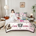 thumbnail image 4 of Homewish Western Cowgirl 3-Piece Full Size Comforter Sets for Female Men Girls,Leopard Print Bedding Comforter Set,Music Guitar Lightweight Bedding Sets,Ultra Soft Home Decor,Reversible, 4 of 8