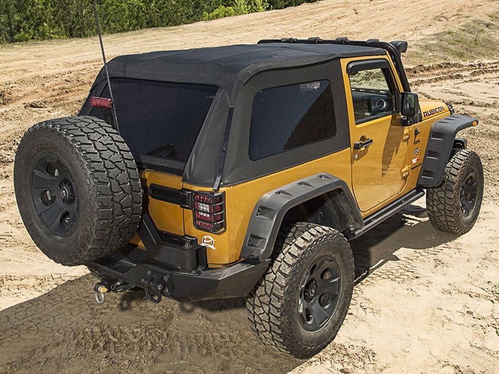 Rugged Ridge by RealTruck Soft Top for Wrangler JK 2-Door | Bowless, Black Diamond | 13750.39 | Compatible with 2007-2018 Jeep Wrangler JK 2-Door