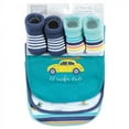 thumbnail image 2 of Hudson Baby Infant Boy Cotton Bib and Sock Set, Surfer Dude, One Size, 2 of 5