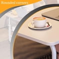 thumbnail image 5 of Portable Desk with Wheels Small Standing Desk on Wheels Adjustable Height Rolling Desks for Small Spaces, 24" Computer Desks with Storage Shelves for Home Office Study Walnut Brown, 5 of 7