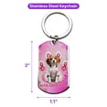 thumbnail image 5 of Faith Love Hope Beagle Breast Cancer Awareness Survivor Stainless Steel Keychain Beagles Dog Lover Gifts Idea Collar Charm Tag Keyring - 02017, 5 of 5